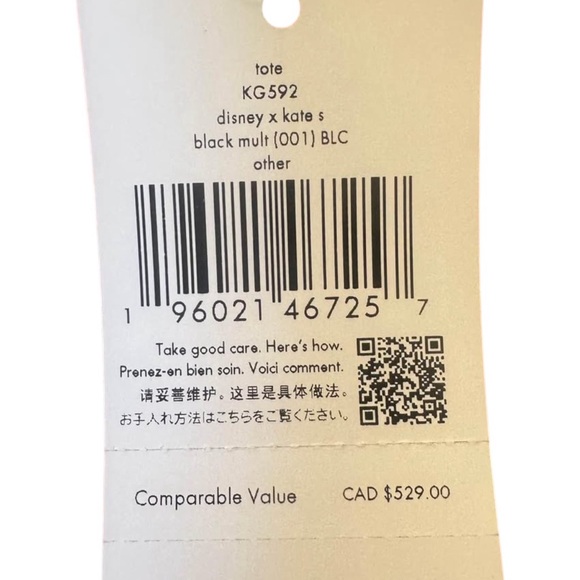 🚫SOLD🚫✨💎NEW WITH TAGS✨💎 Reversible KATE SPADE X DISNEY Large Tote! - Picture 3 of 7